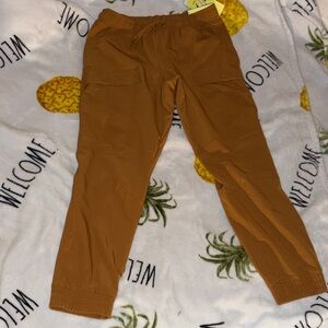 Casual Drawstring Jogger Pants — Rust Brown all in motion size 8 medium